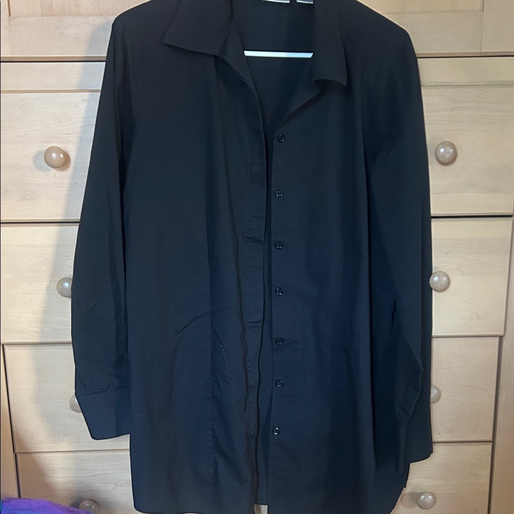 Chico's Black Cotton Blend Shirt